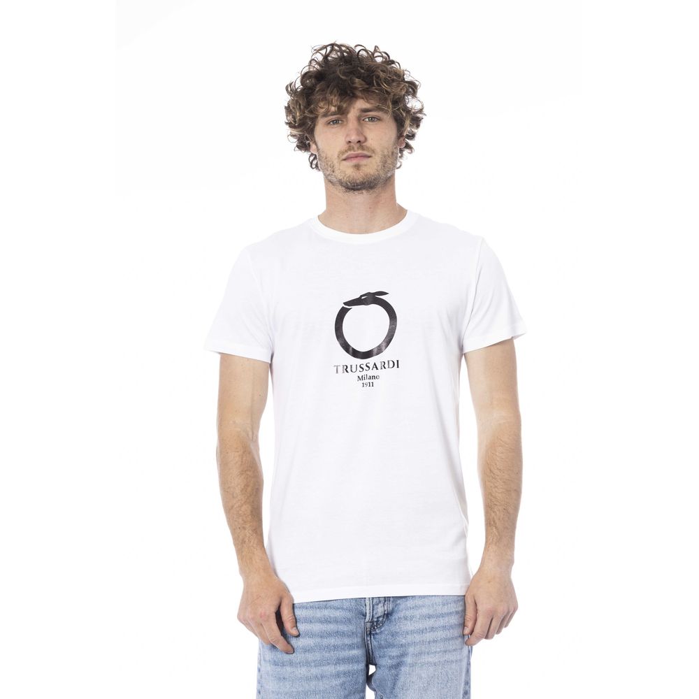 T-shirt blanc en coton Trussardi Beachwear