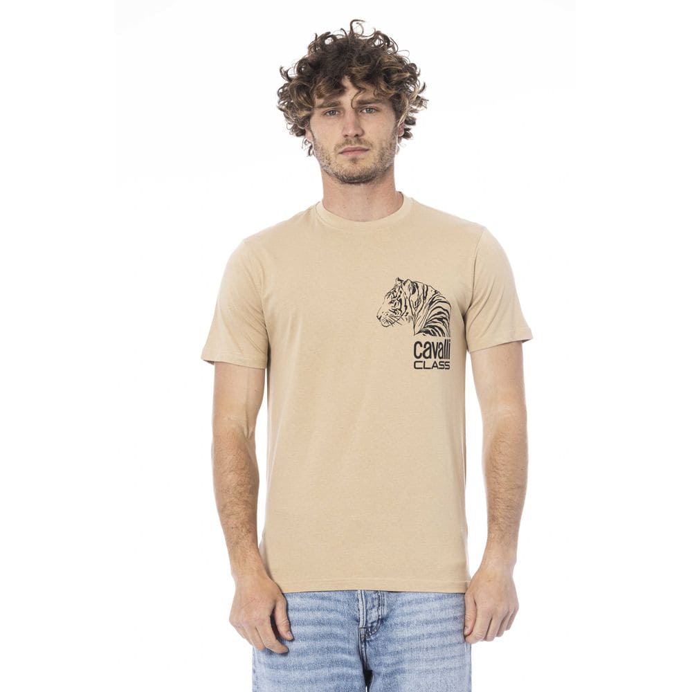 T-shirt en coton beige Cavalli Class