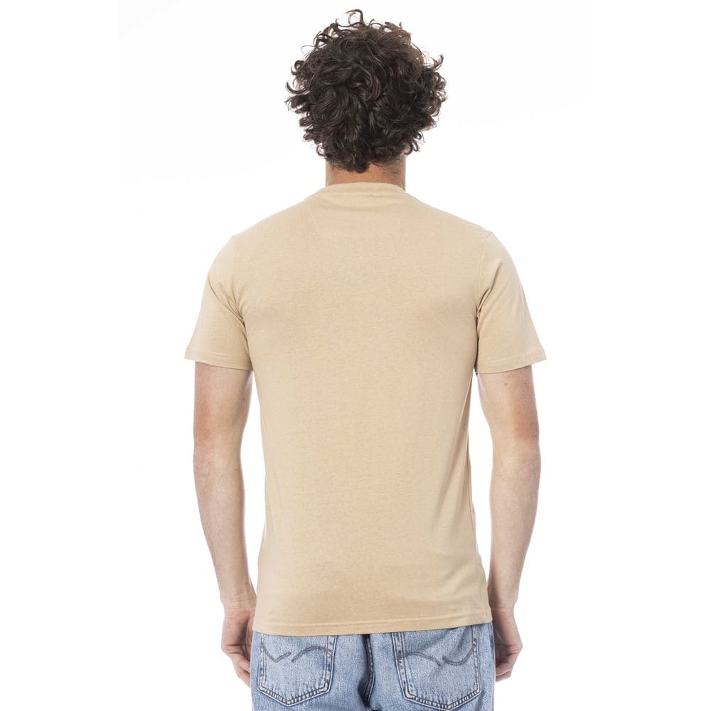 Camiseta de algodón beige Cavalli Class