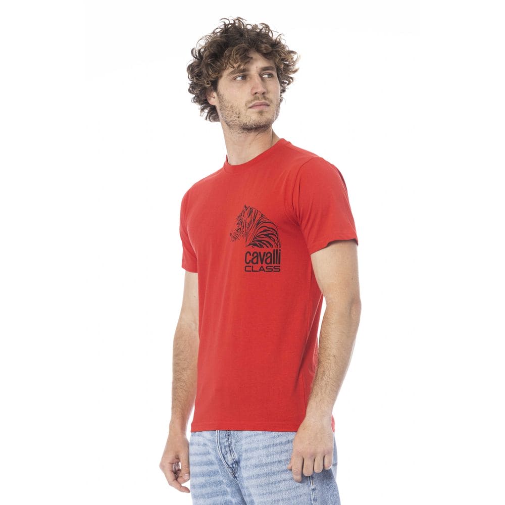 Camiseta de algodón roja de la clase Cavalli