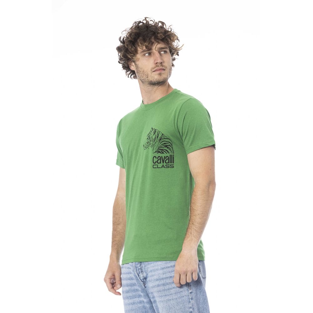 T-shirt en coton vert Cavalli Class