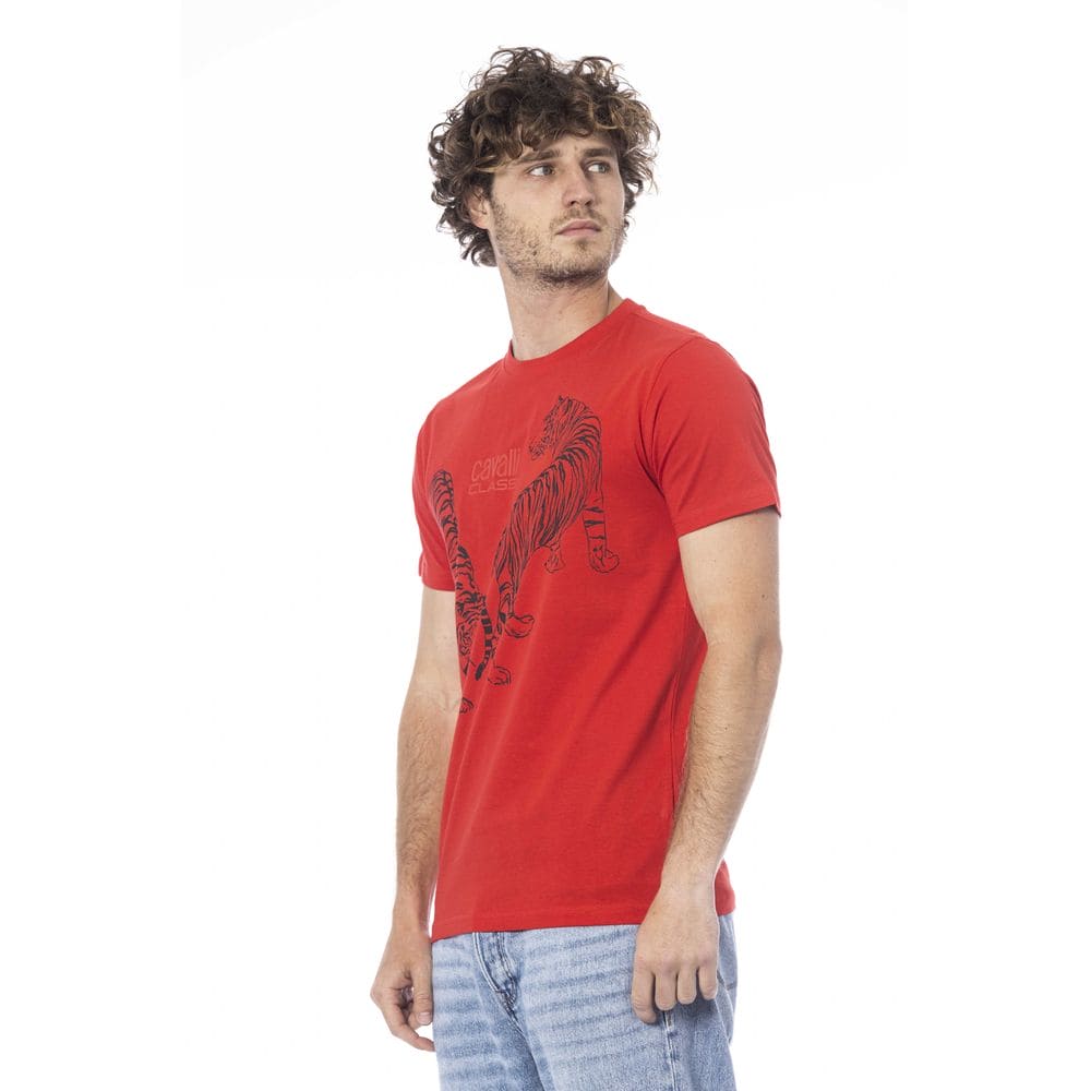 Camiseta de algodón roja de la clase Cavalli