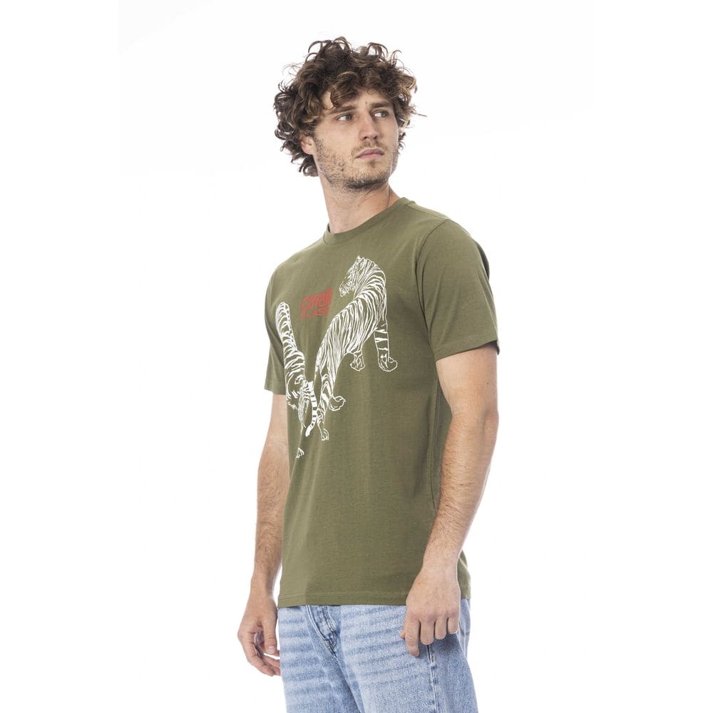 Camiseta de algodón verde Cavalli Class