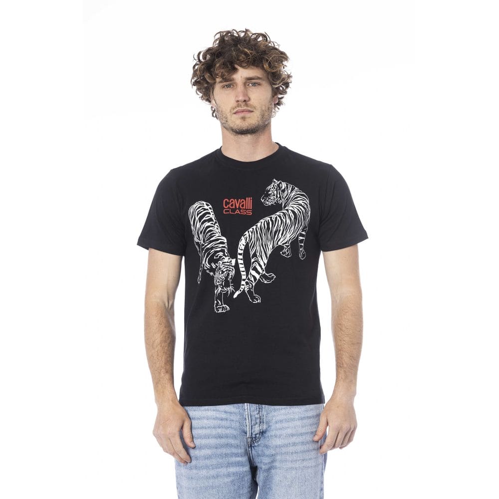 T-shirt en coton noir Cavalli Class