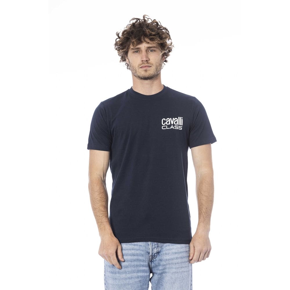 T-shirt en coton bleu Cavalli Class