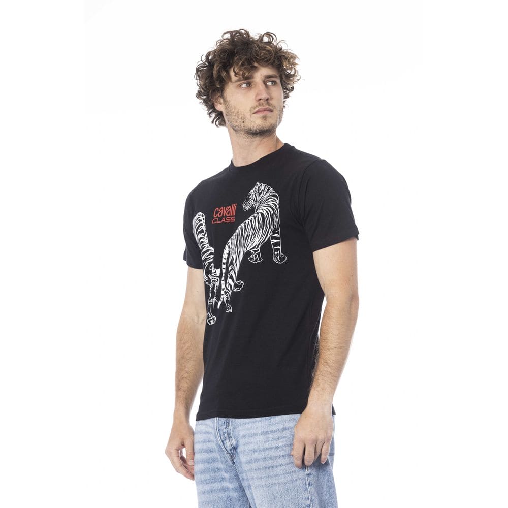 T-shirt en coton noir Cavalli Class