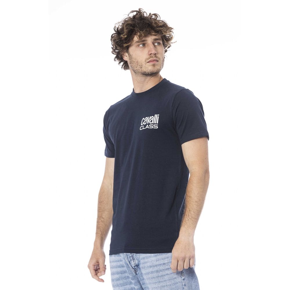 T-shirt en coton bleu Cavalli Class