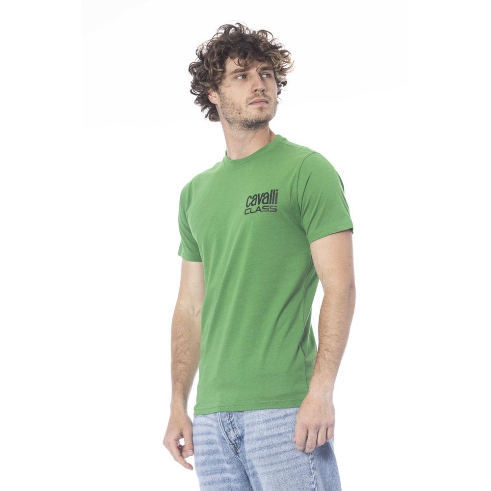 Camiseta de algodón verde Cavalli Class