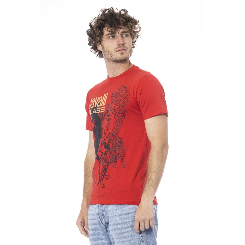 Camiseta de algodón roja de la clase Cavalli