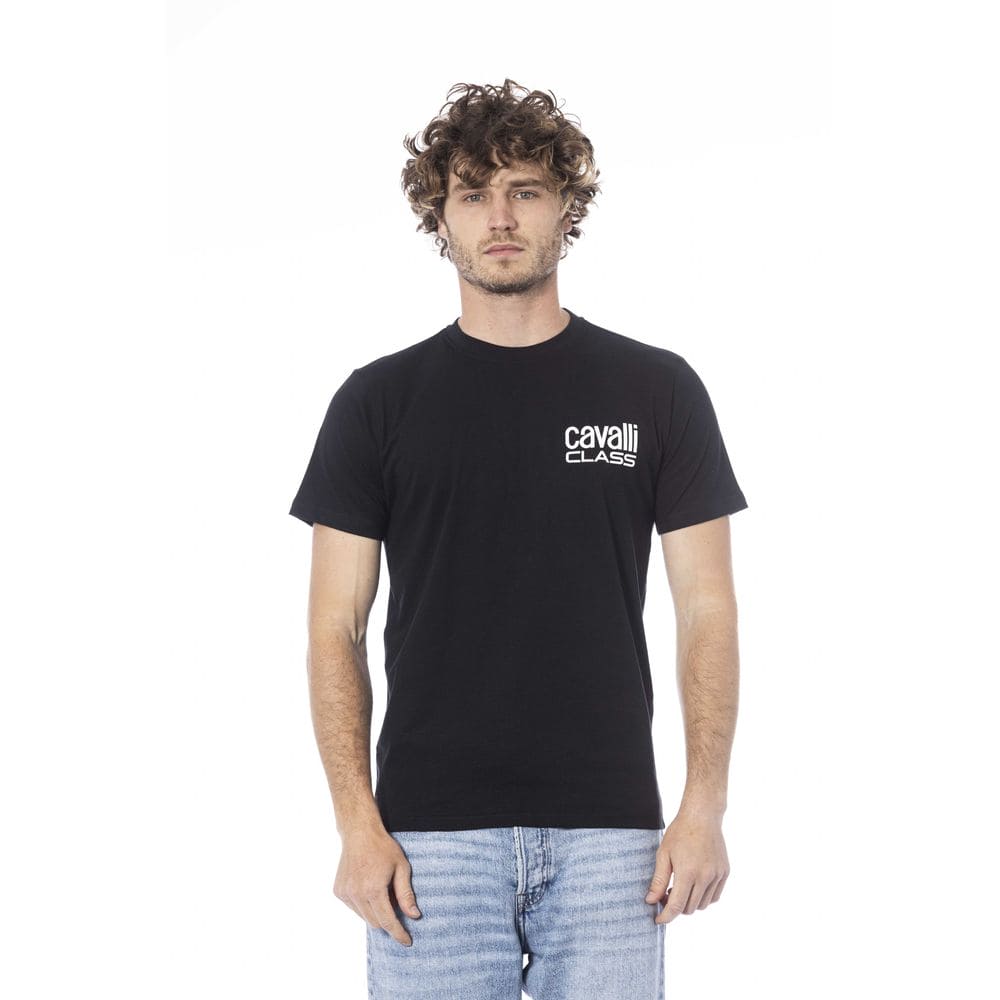 Camiseta de algodón negra Cavalli Class