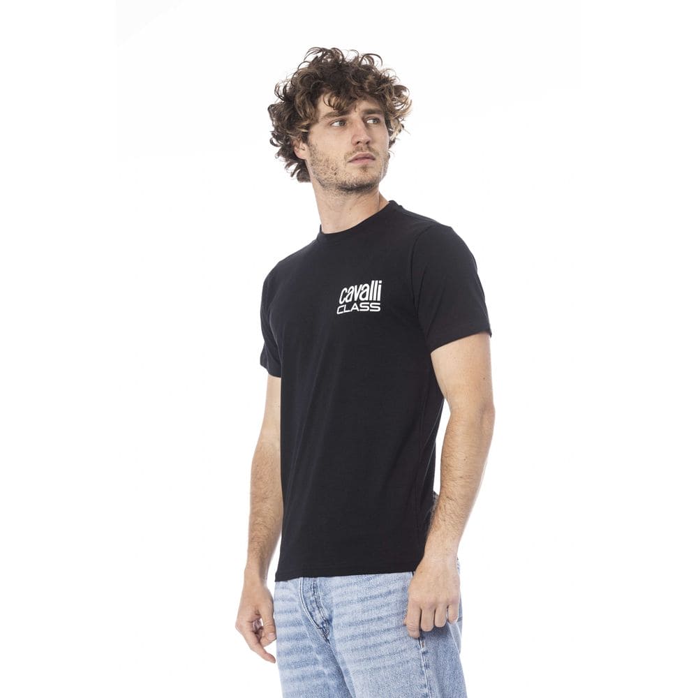 Camiseta de algodón negra Cavalli Class