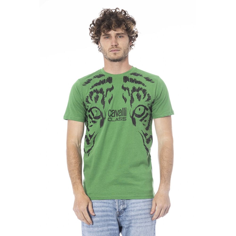 T-shirt en coton vert Cavalli Class