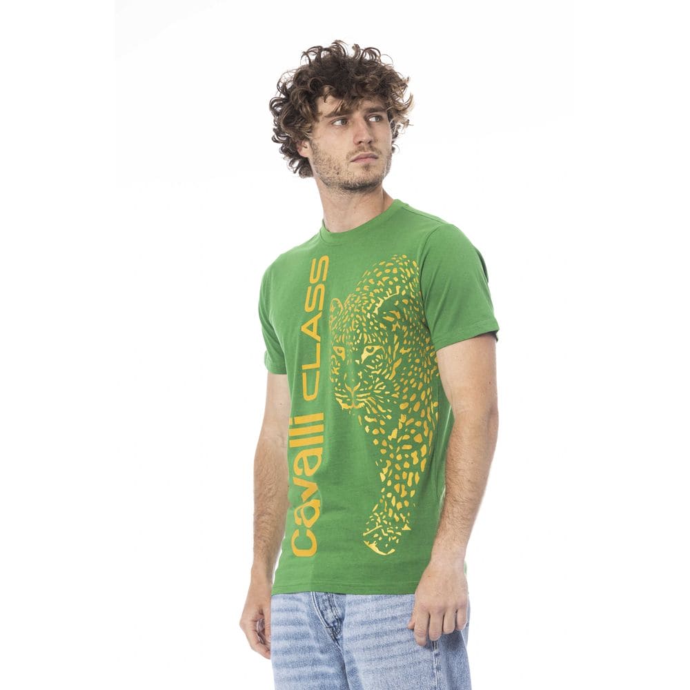 T-shirt en coton vert Cavalli Class