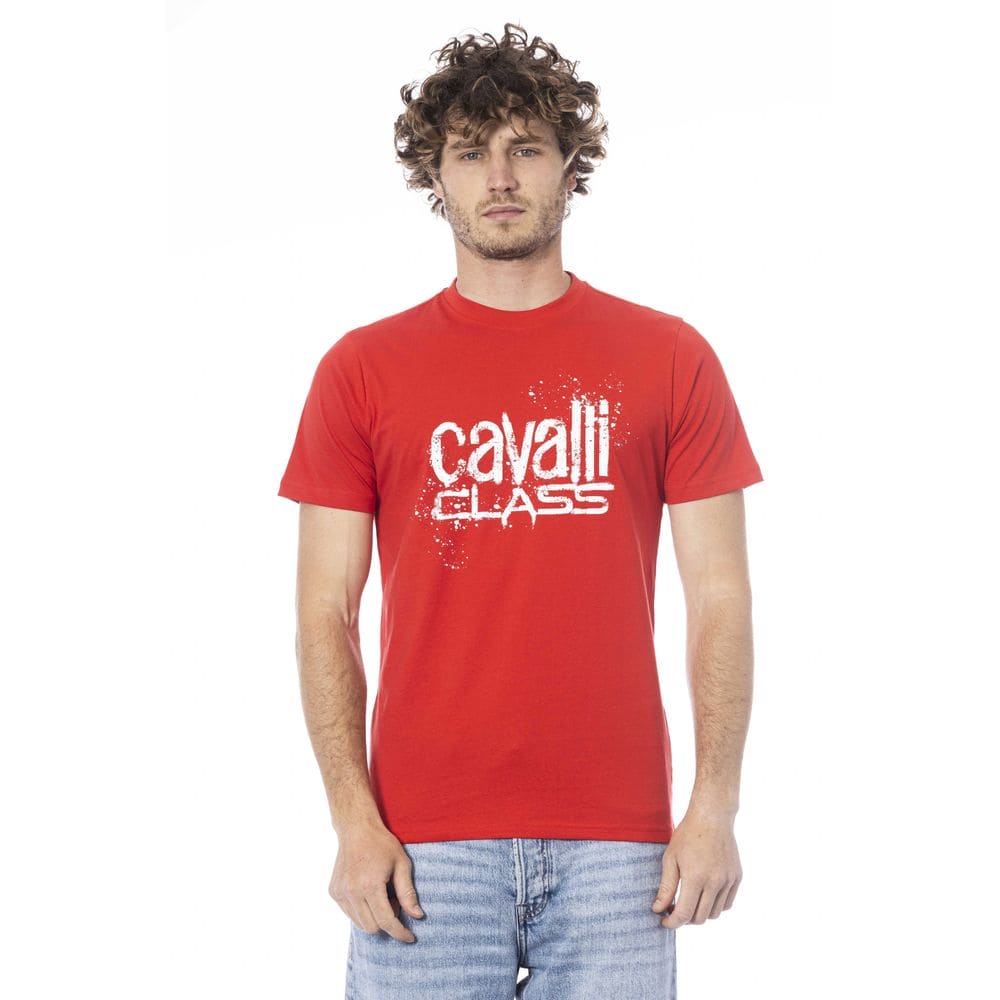 Camiseta de algodón roja de la clase Cavalli