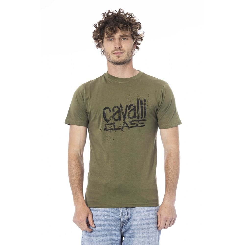 T-shirt en coton vert Cavalli Class