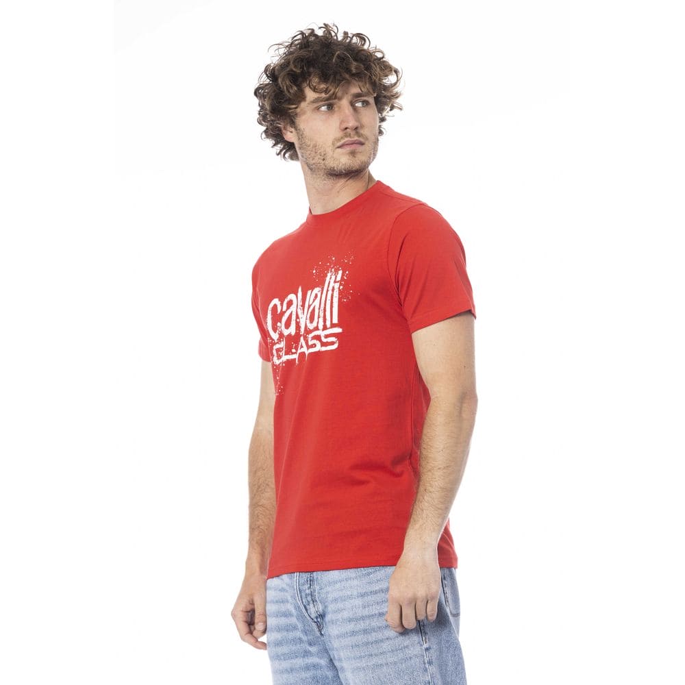 Camiseta de algodón roja de la clase Cavalli