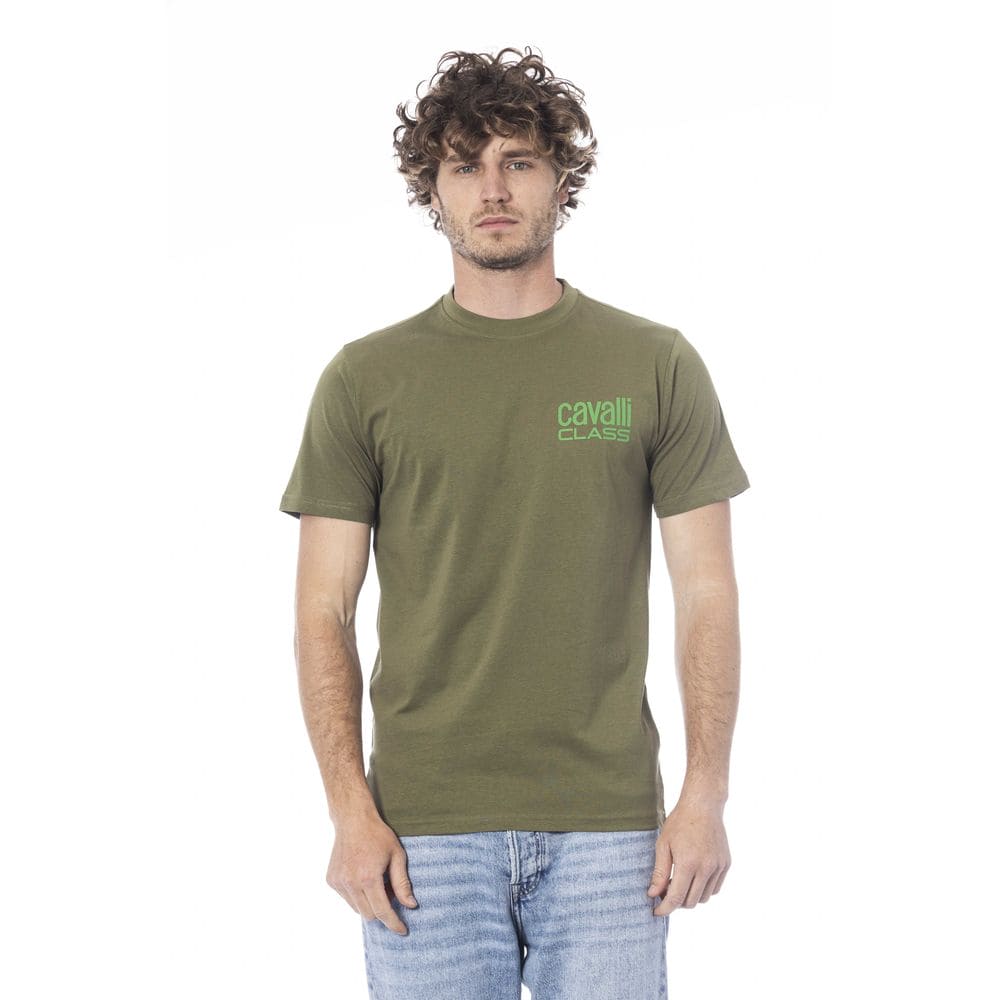 T-shirt en coton vert Cavalli Class