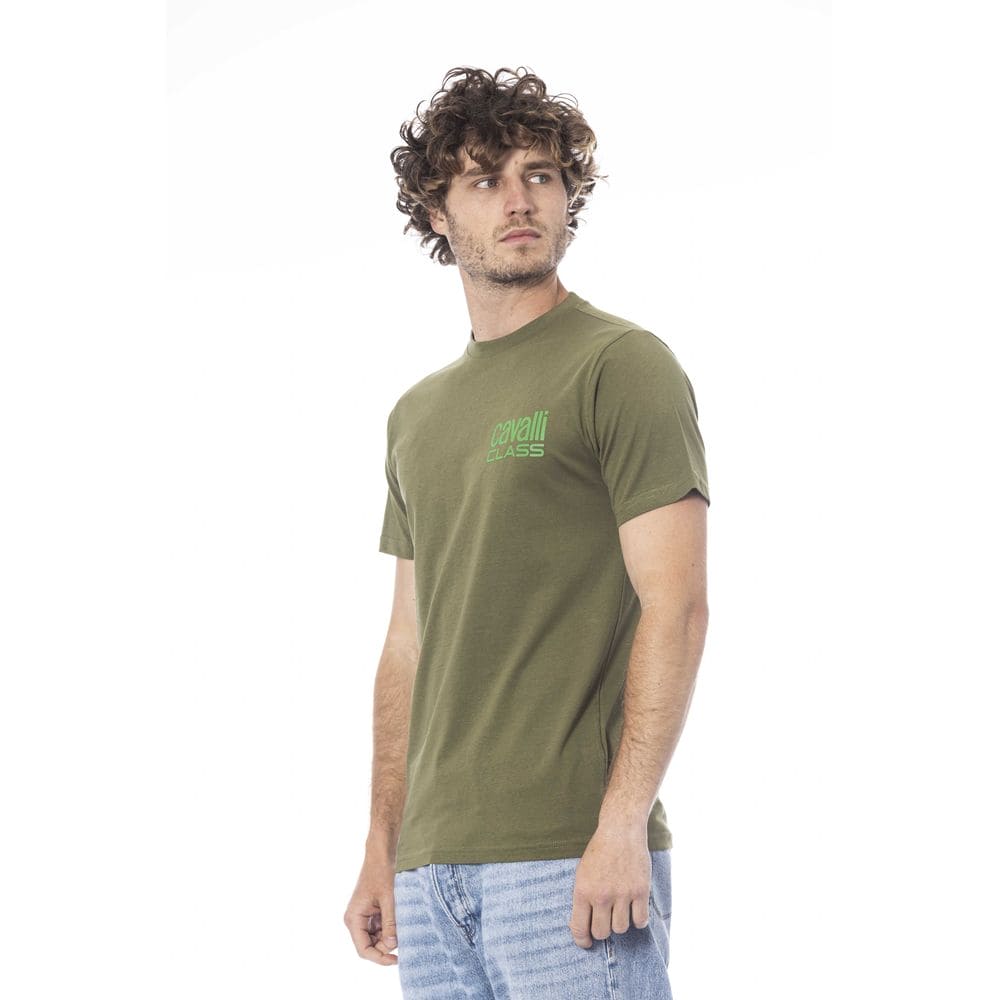 Camiseta de algodón verde Cavalli Class