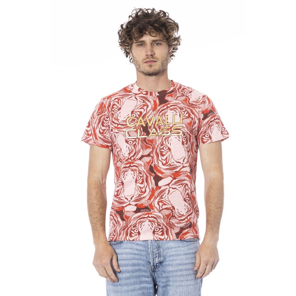 Camiseta de algodón roja de la clase Cavalli