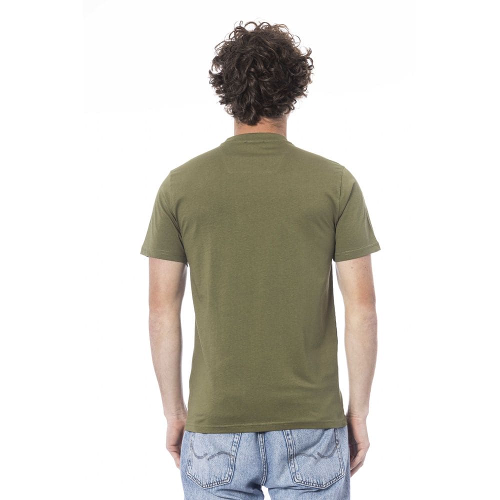 Camiseta de algodón verde Cavalli Class