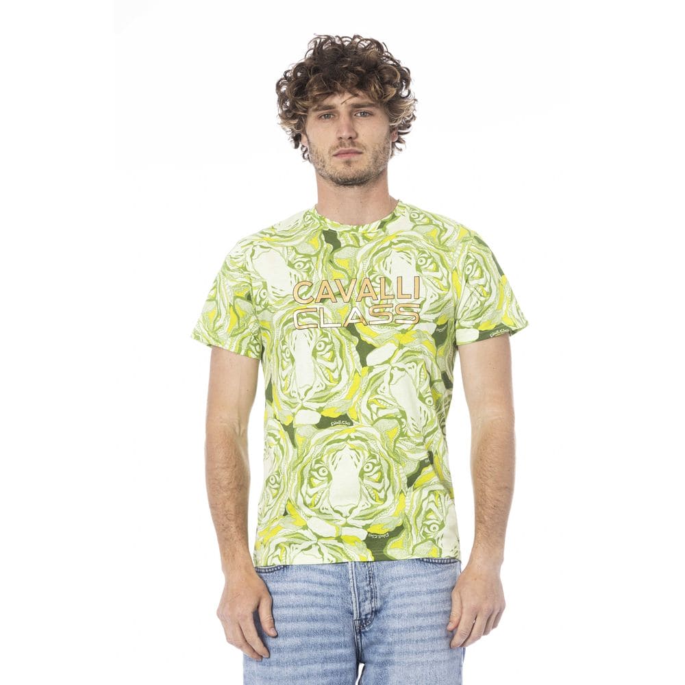 T-shirt en coton vert Cavalli Class