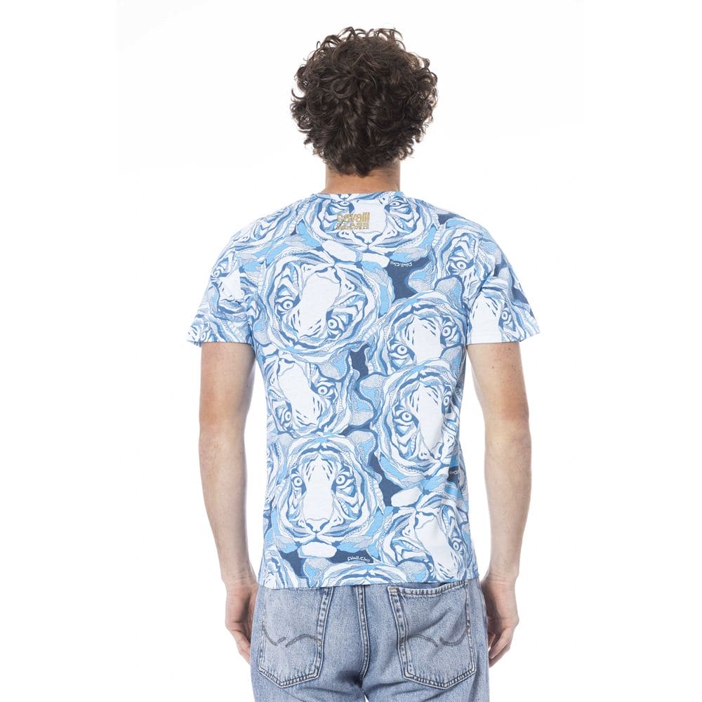 T-shirt en coton bleu clair Cavalli Class