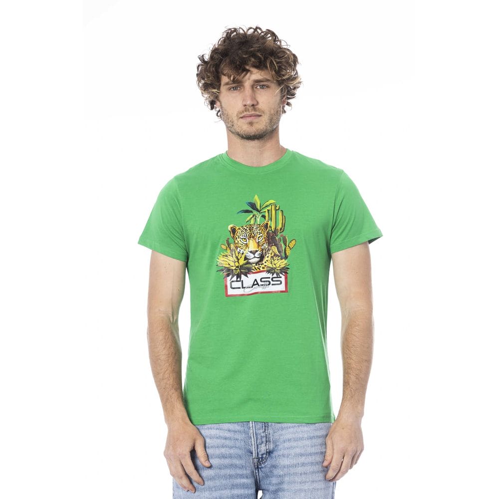 Camiseta de algodón verde Cavalli Class