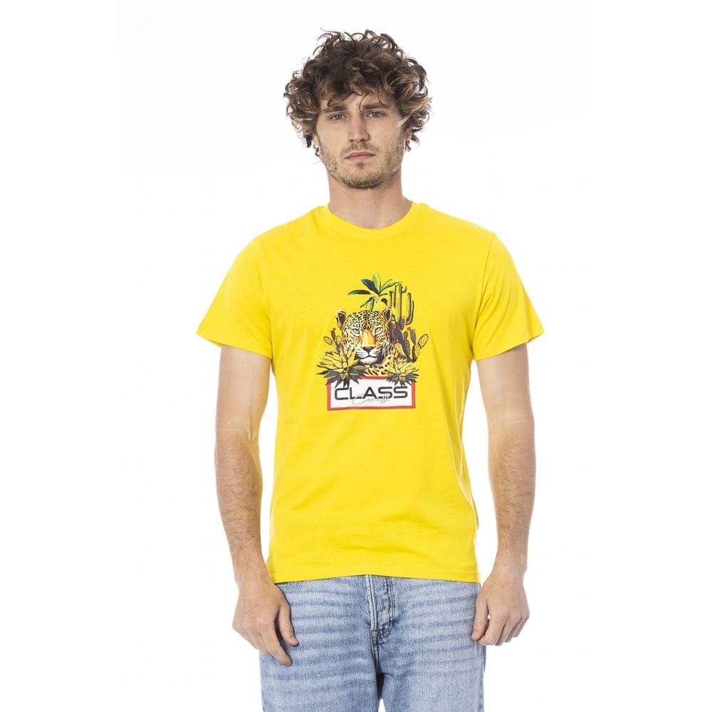 T-shirt en coton jaune Cavalli Class