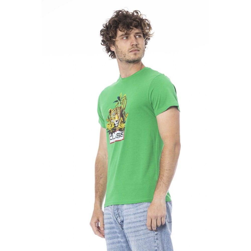 Camiseta de algodón verde Cavalli Class