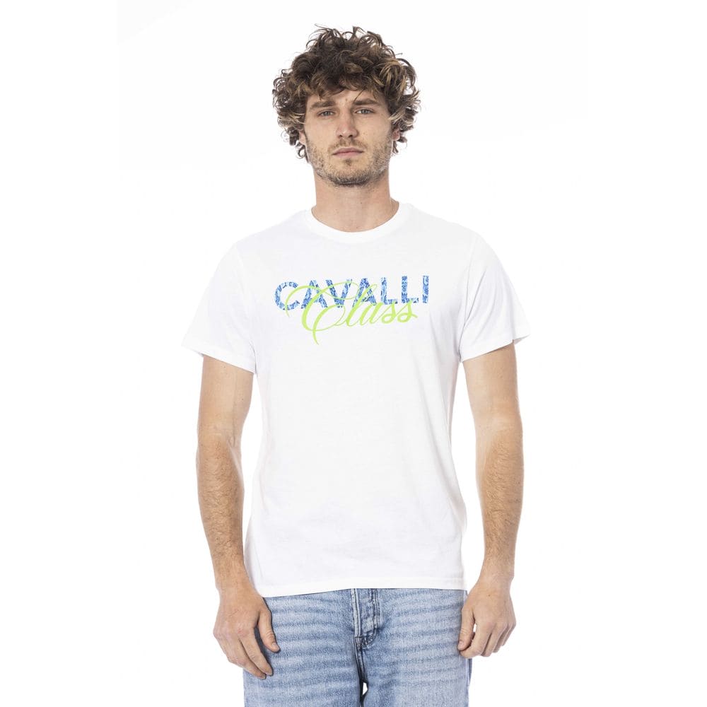 T-shirt en coton blanc Cavalli Class