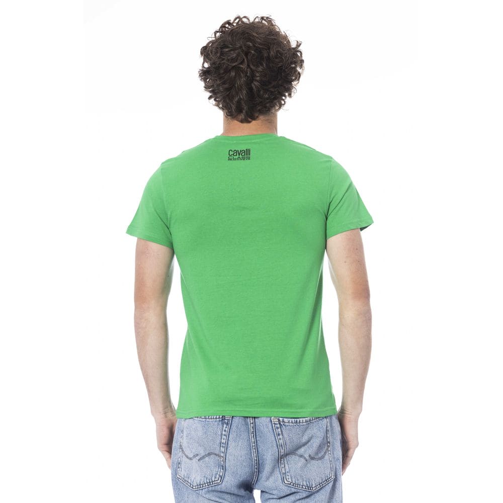 T-shirt en coton vert Cavalli Class