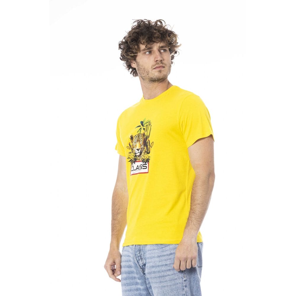 Camiseta de algodón amarilla de Cavalli Class