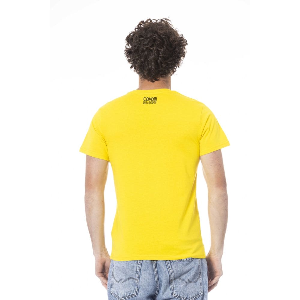 T-shirt en coton jaune Cavalli Class