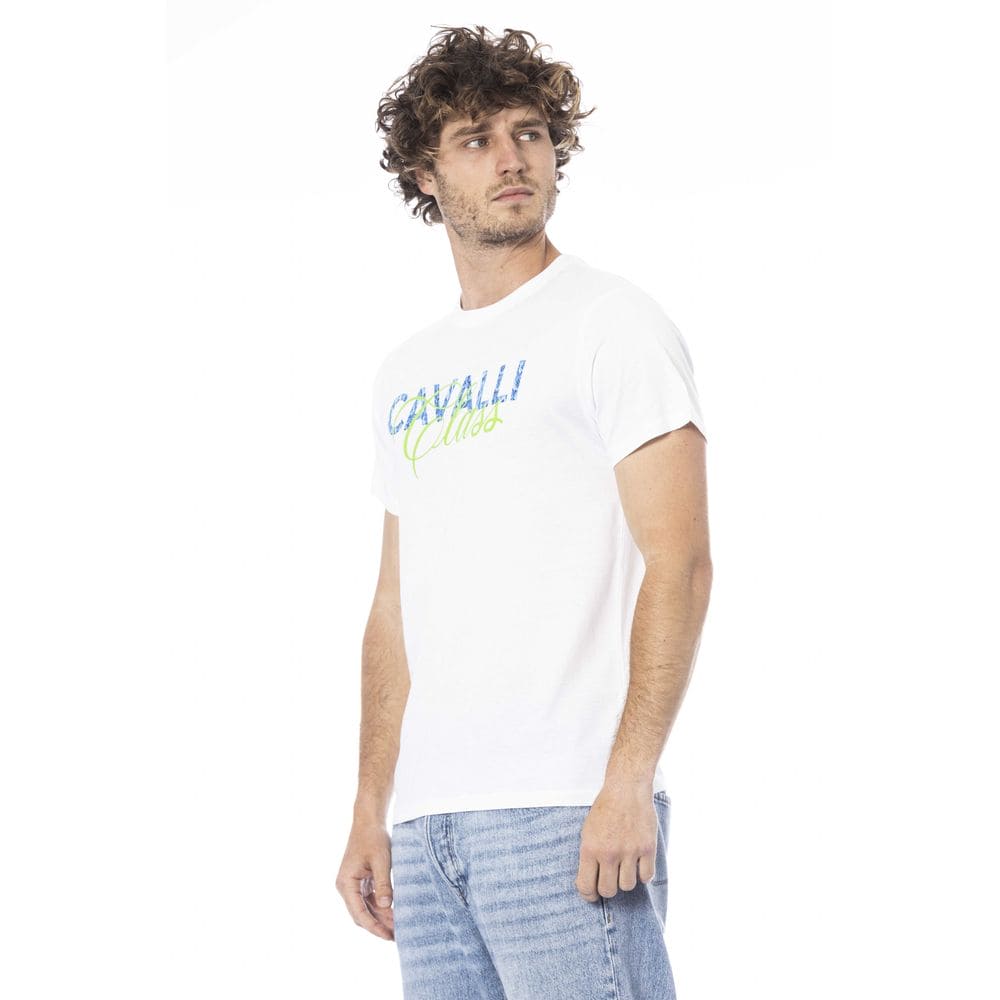 Camiseta de algodón blanca de la clase Cavalli