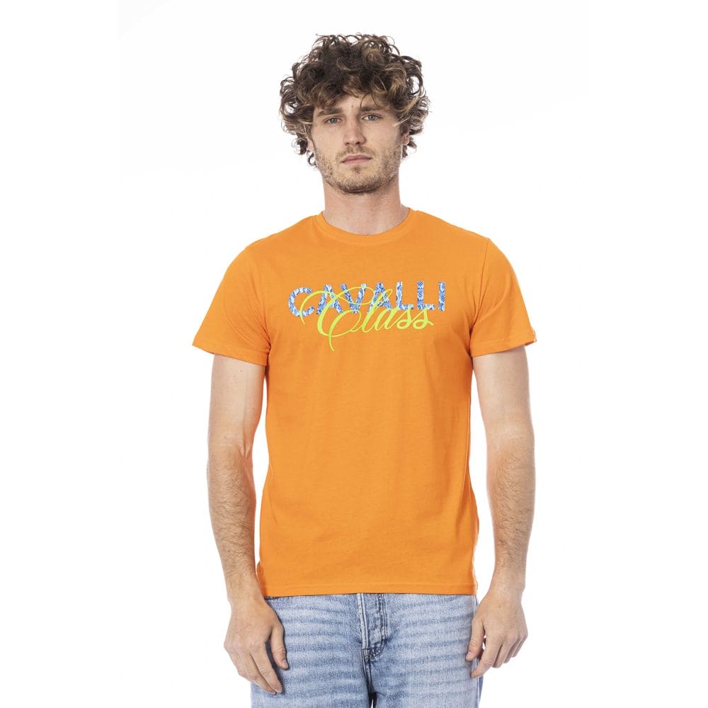 T-shirt en coton orange Cavalli Class