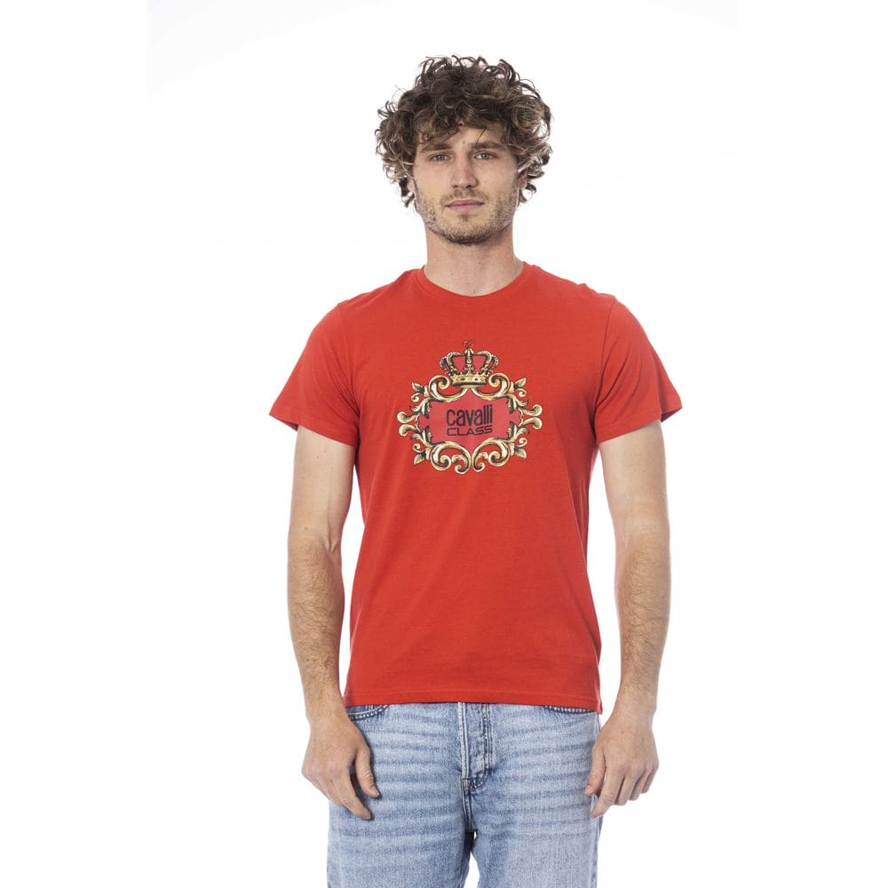 Camiseta de algodón roja de la clase Cavalli