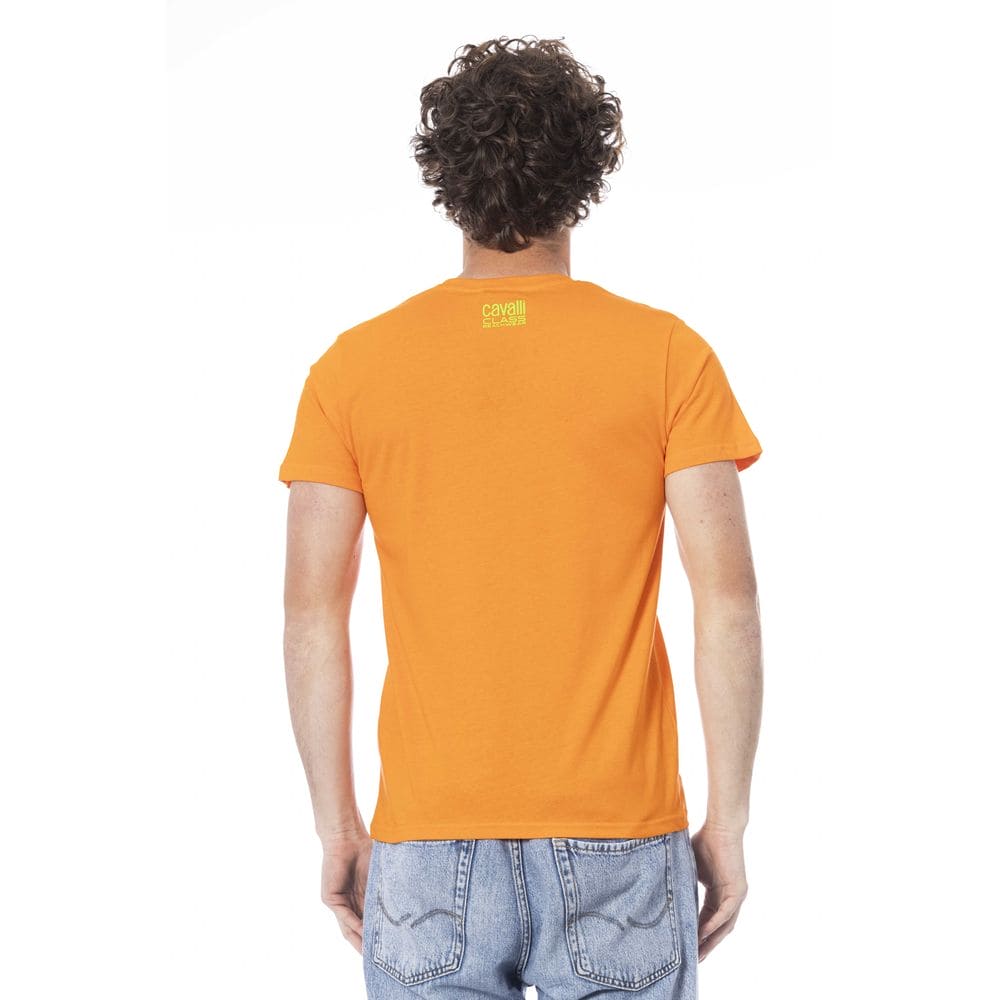 Camiseta de algodón color naranja de Cavalli Class