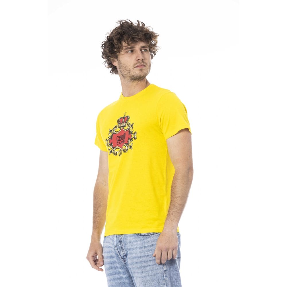 T-shirt en coton jaune Cavalli Class