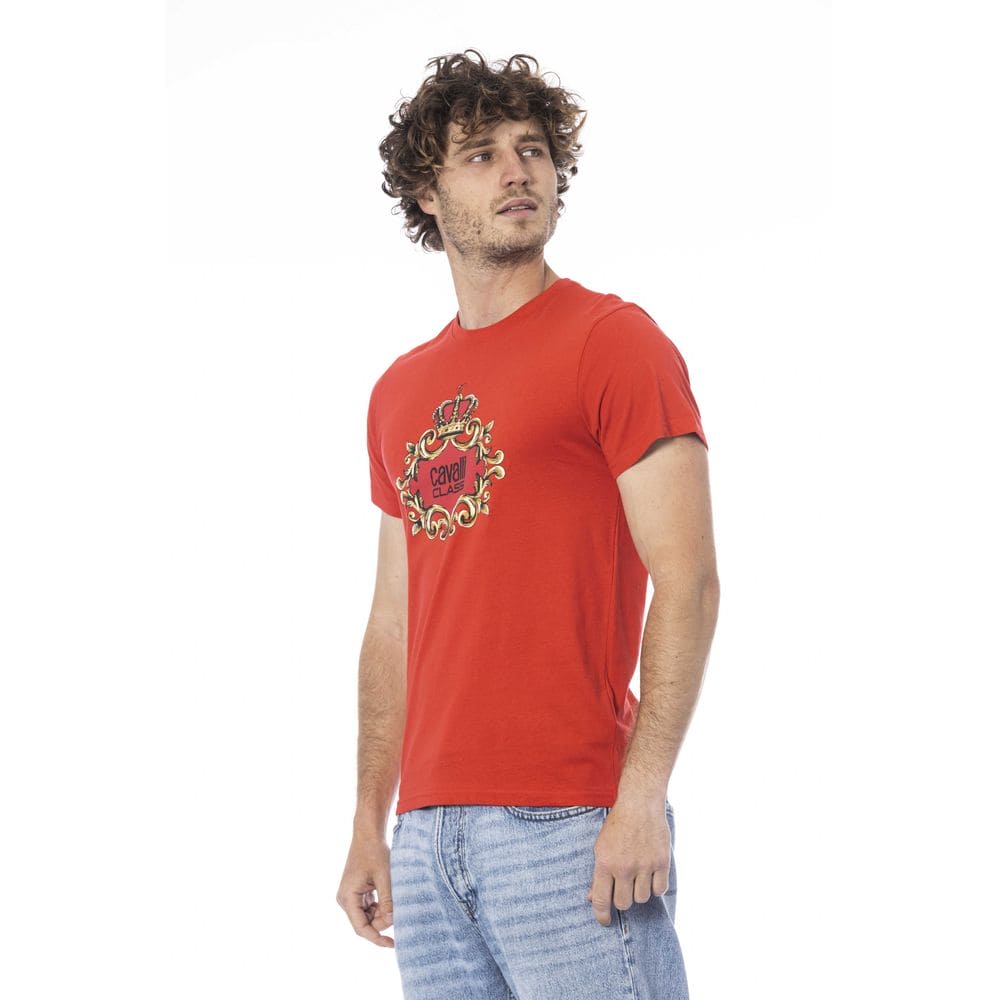 Camiseta de algodón roja de la clase Cavalli