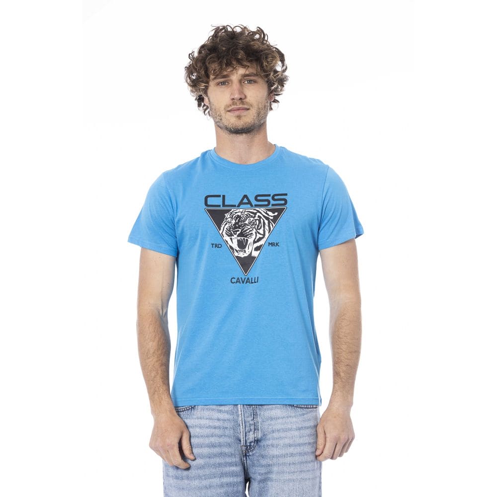 T-shirt en coton bleu clair Cavalli Class