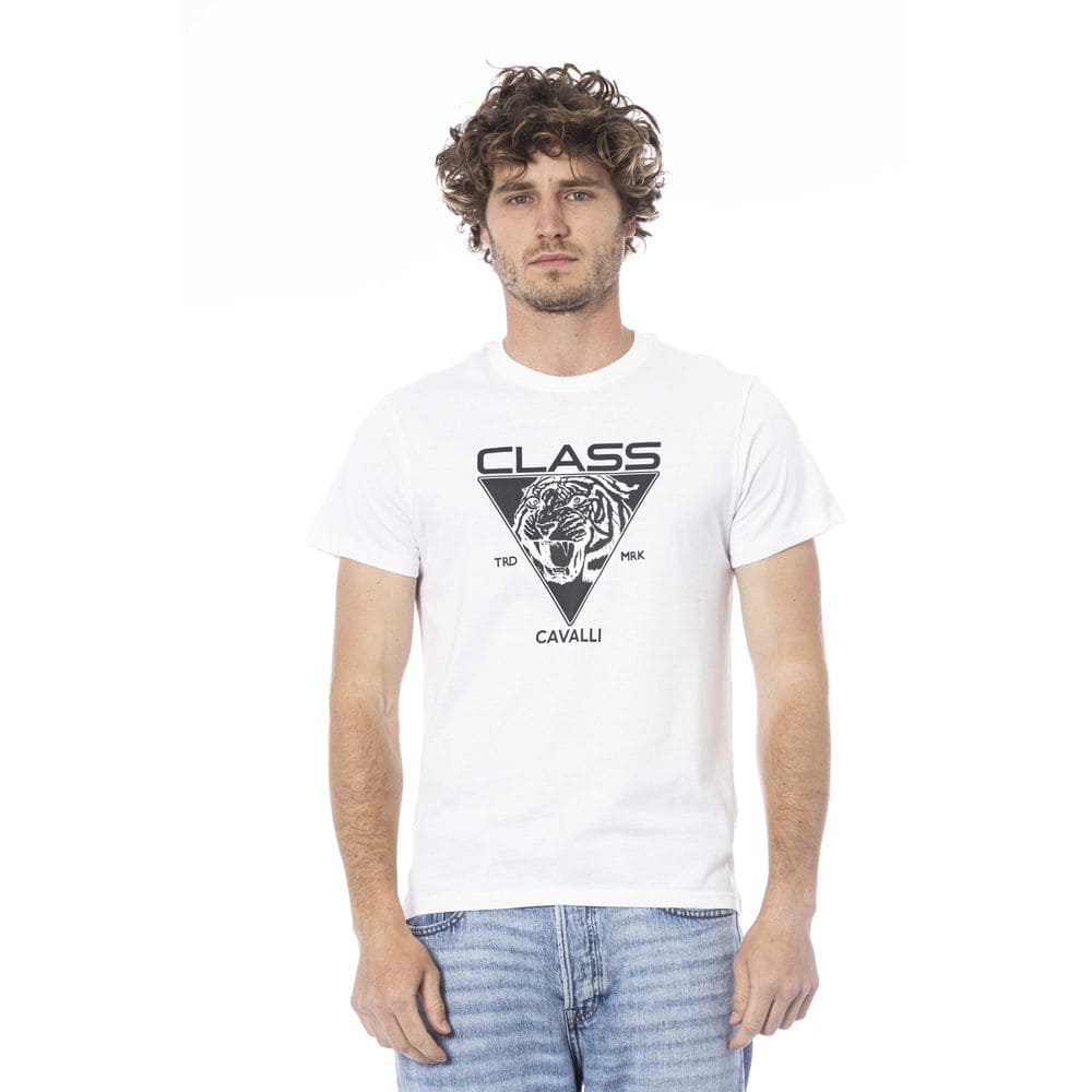 Camiseta de algodón blanca de la clase Cavalli