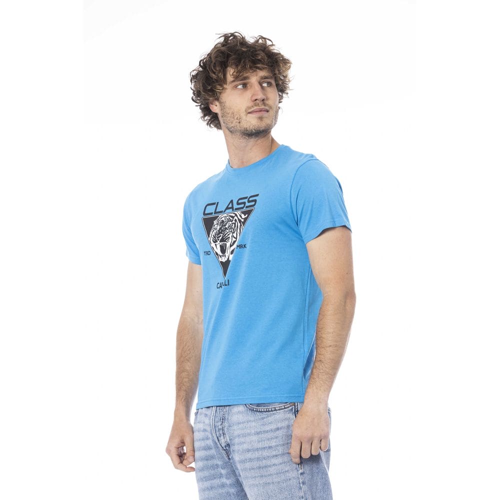 T-shirt en coton bleu clair Cavalli Class