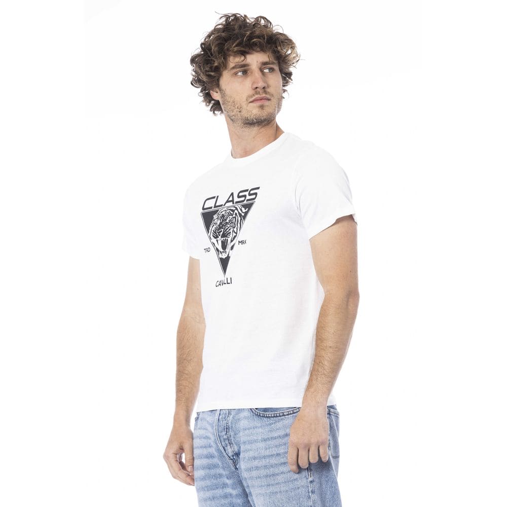 Camiseta de algodón blanca de la clase Cavalli