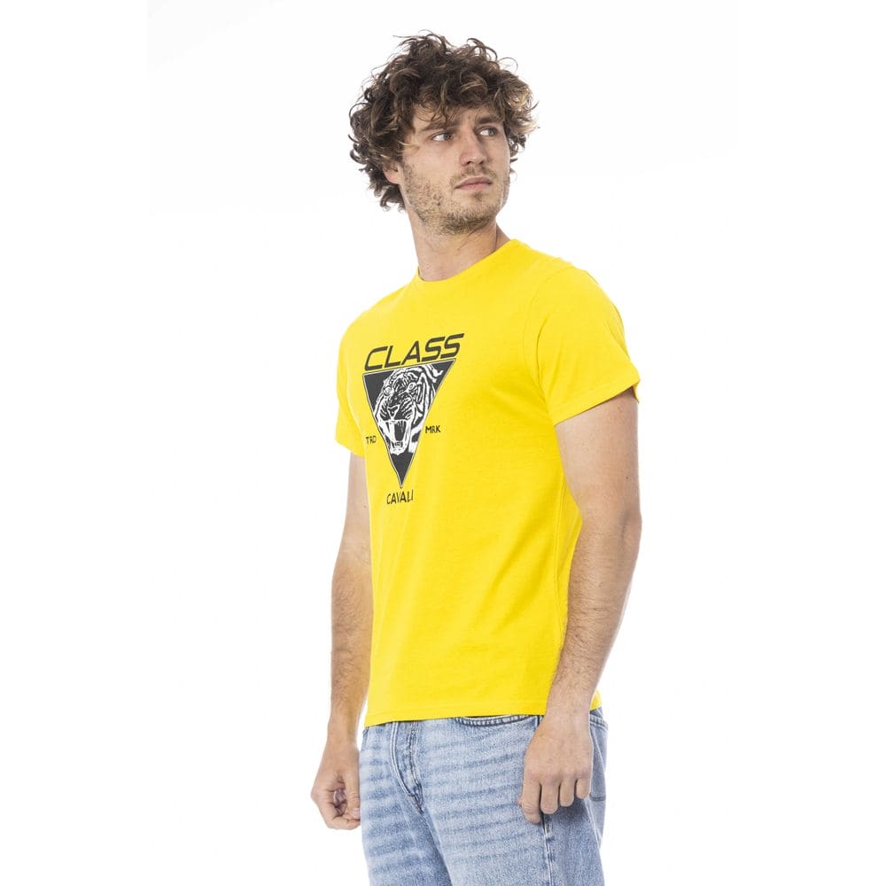 Camiseta de algodón amarilla de Cavalli Class