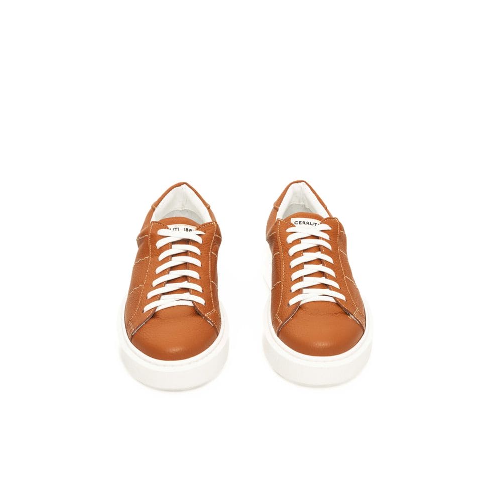 Baskets Cerruti 1881 en cuir de vache orange