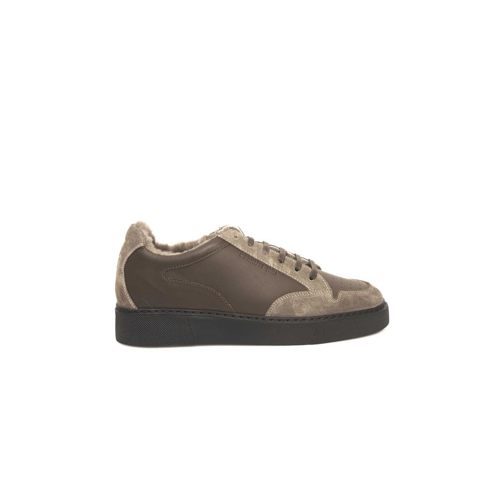 Zapatilla Cerruti 1881 de piel de vacuno en color beige