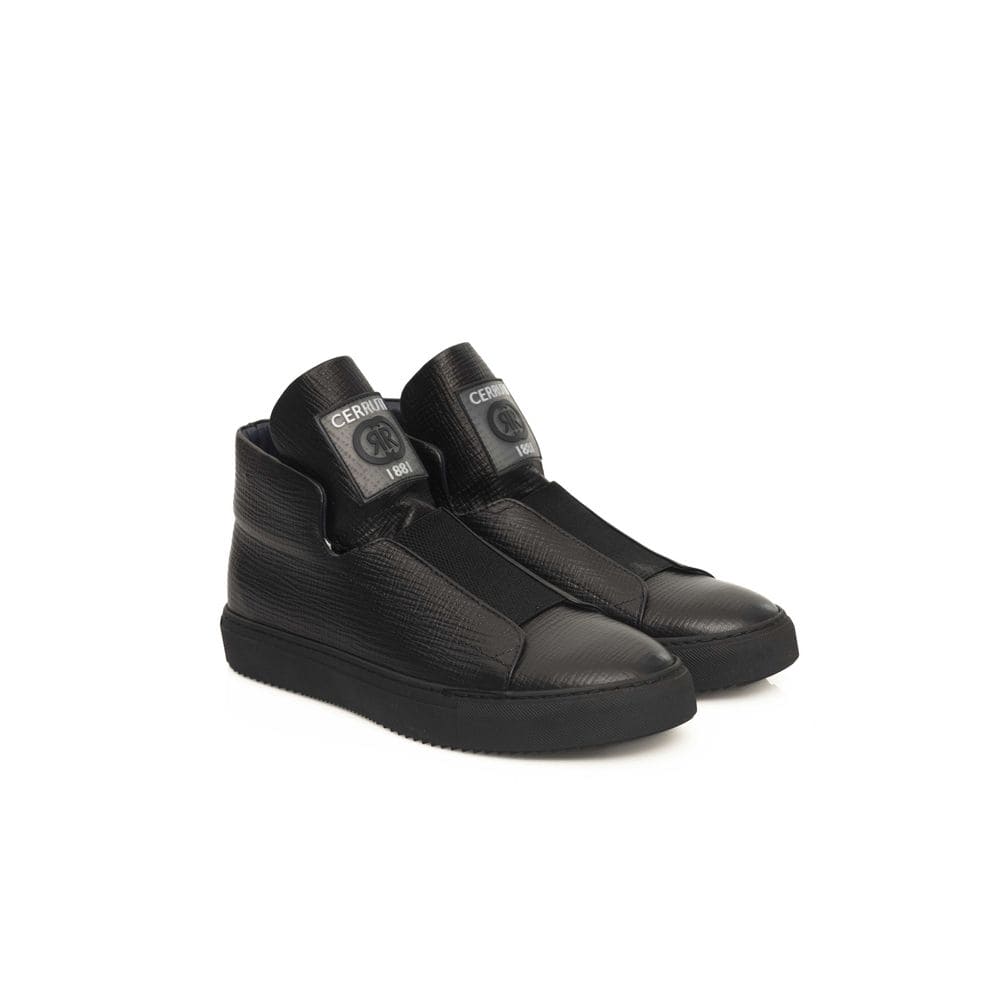 Baskets Cerruti 1881 en cuir de veau noir