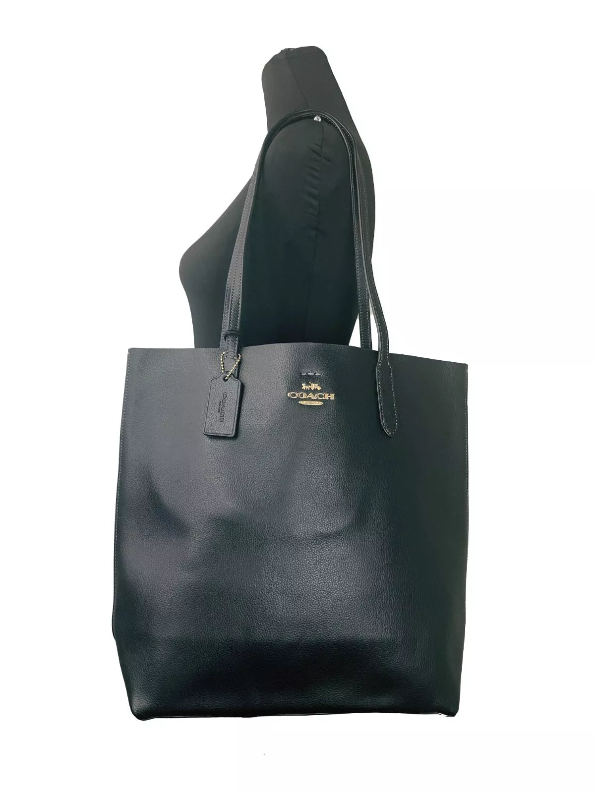 COACH Thea Tote Bolso de hombro de cuero negro