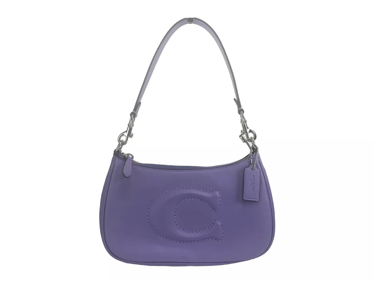 COACH Teri - Bolso bandolera de piel lisa en color morado