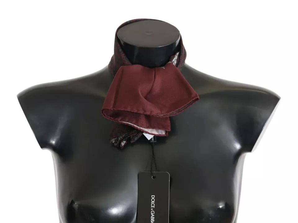 Foulard portefeuille fleuri 100 % soie bordeaux Dolce &amp; Gabbana pour femme